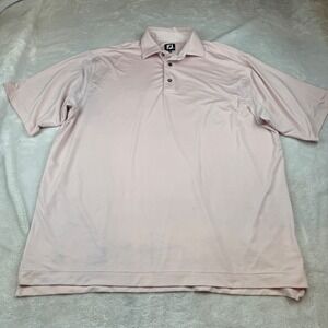 FJ FootJoy Golf Polo Shirt XXL‎ Mens Pink Performance Short Sleeve Athletic Top